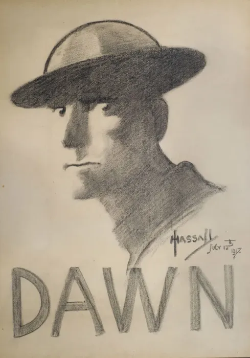 Framed Print : Dawn, 1917, by John Hassall, WW1 Framed Print : Dawn, 1917, by John Hassall, WW1
