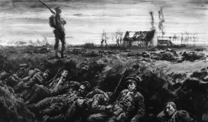 Framed Print : Dawn in the British trenches Framed Print : Dawn in the British trenches