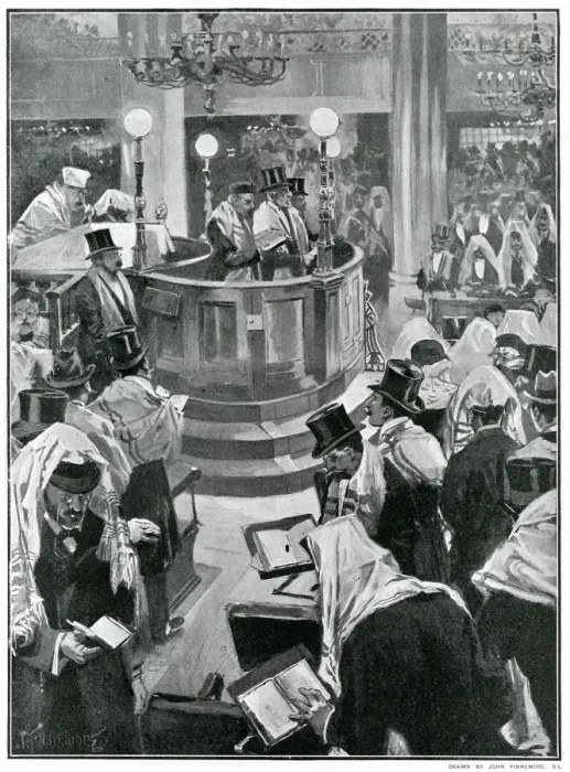 Framed Print : Day of Atonement at Houndsditch Synagogue, London 1901 Framed Print : Day of Atonement at Houndsditch Synagogue, London 1901