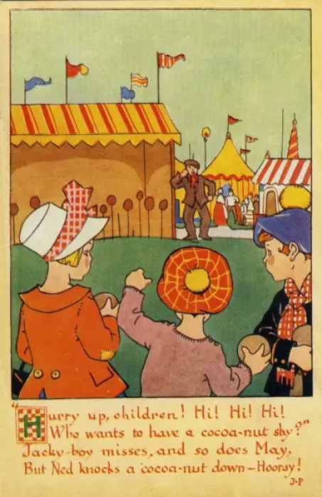 Framed Print : A Day at the Fair. Coconut shy Framed Print : A Day at the Fair. Coconut shy