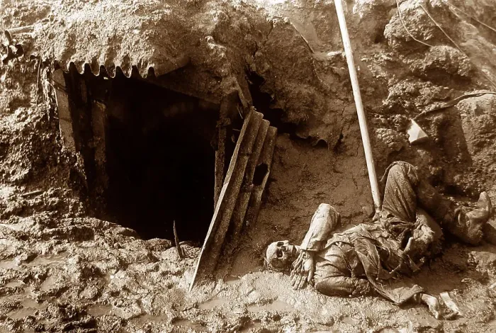 Framed Print : Dead German soldier, Beaumont-Hamel, France, November 1916 Framed Print : Dead German soldier, Beaumont-Hamel, France, November 1916