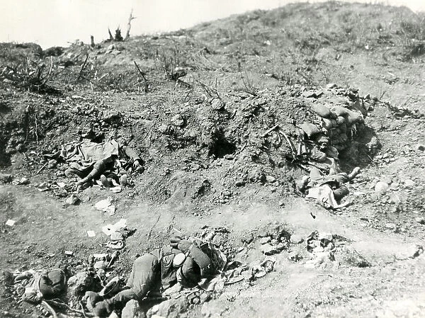 Dead soldiers on a battlefield, WW1