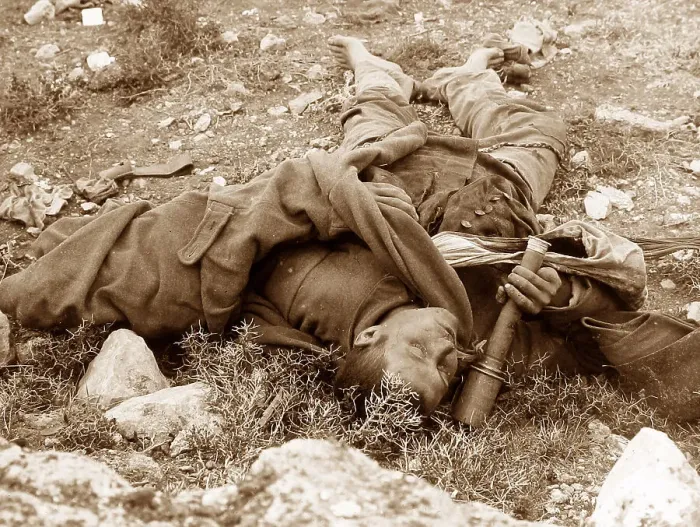 Framed Print : Dead Turkish soldier, Tell El-Ful, 26th Dec 1917 Framed Print : Dead Turkish soldier, Tell El-Ful, 26th Dec 1917