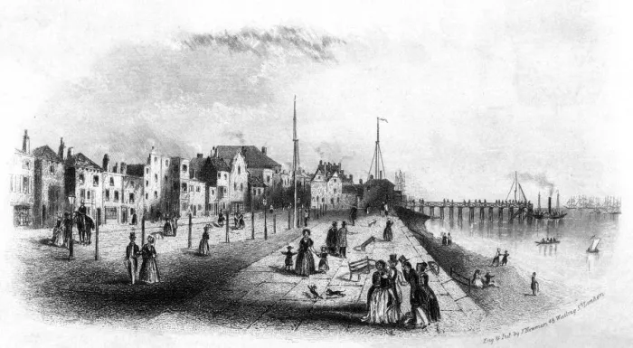 Framed Print : DEAL KENT. The sea front at Deal, Kent. Date: circa 1840 Framed Print : DEAL KENT. The sea front at Deal, Kent. Date: circa 1840