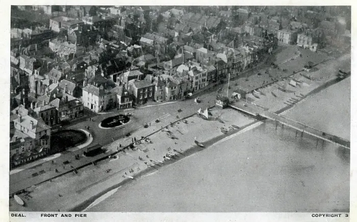 Framed Print : Deal, Kent - Aerial view of the Seafront and Pier Date: circa 1920s Framed Print : Deal, Kent - Aerial view of the Seafront and Pier Date: circa 1920s