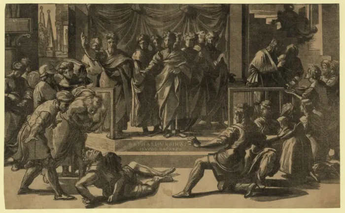 Framed Print : The death of Ananias Framed Print : The death of Ananias
