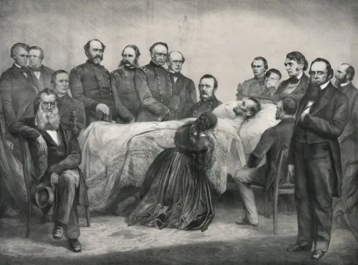 Framed Print : Death bed of Lincoln Framed Print : Death bed of Lincoln