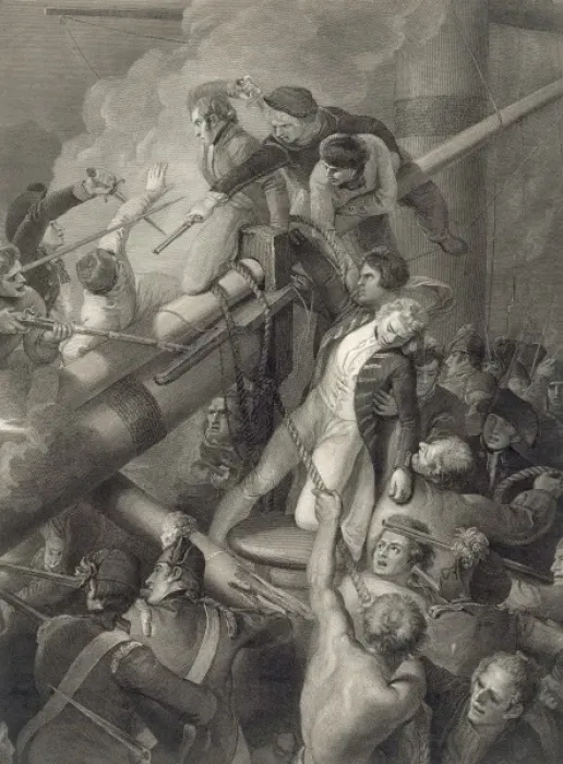 Framed Print : The death of Captain Faulknor Framed Print : The death of Captain Faulknor