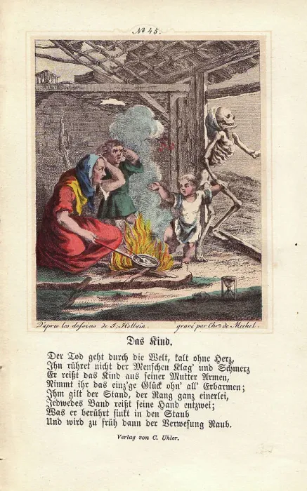 Framed Print : Death enters a cottage and carries off Framed Print : Death enters a cottage and carries off