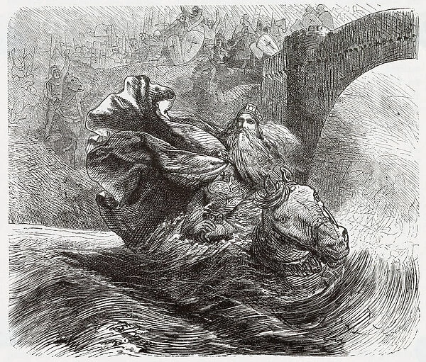 The death of Friedrich I in Calycadnus (Goksu), River of Cilicia. Date: June 1190