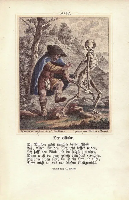 Framed Print : Death grabs holds of the Blind Man's stick Framed Print : Death grabs holds of the Blind Man's stick