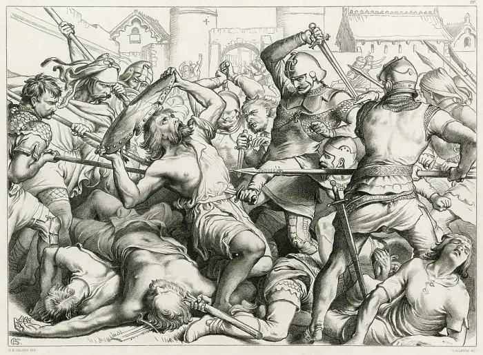 Framed Print : THE DEATH OF HEREWARD Framed Print : THE DEATH OF HEREWARD