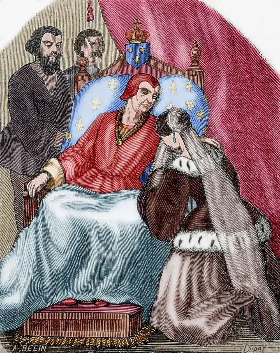 Framed Print : Death of Louis XI of France (1423-1483). Colored Framed Print : Death of Louis XI of France (1423-1483). Colored