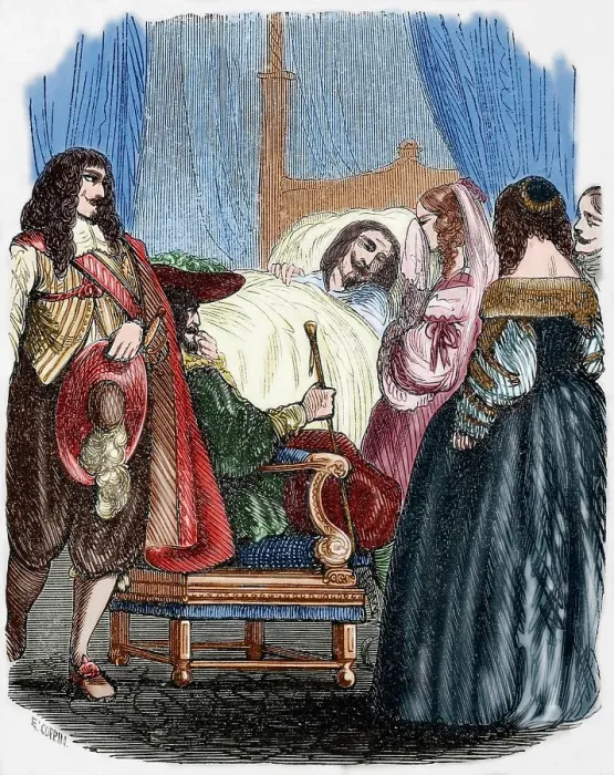 Framed Print : Death of Louis XIII (1601-1643). Engraving. Colored Framed Print : Death of Louis XIII (1601-1643). Engraving. Colored