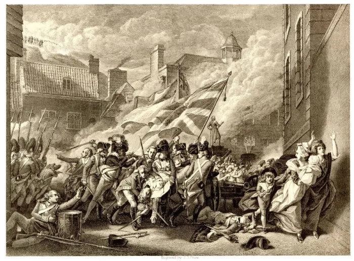 Framed Print : Death of Major Peirson at St Helier, Jersey Framed Print : Death of Major Peirson at St Helier, Jersey