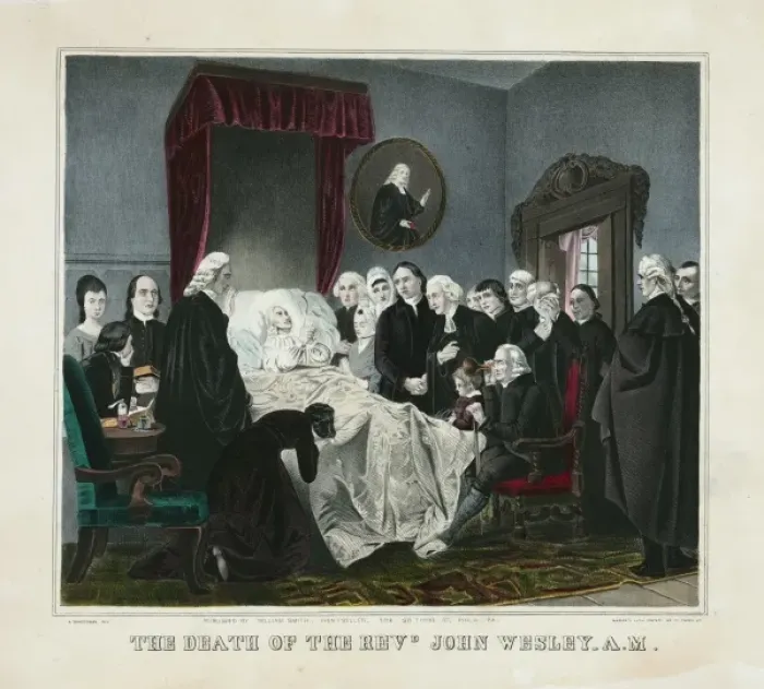 Framed Print : The death of the Revd. John Wesley A. M