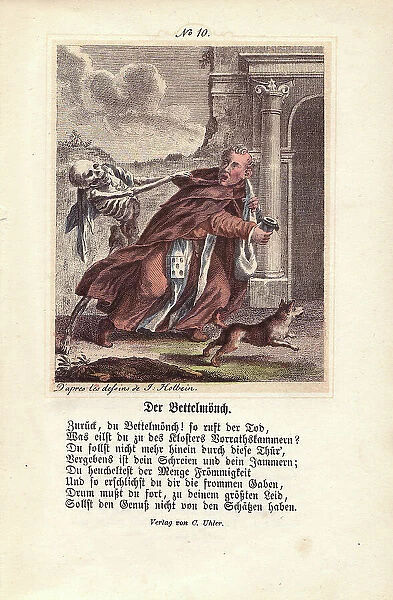 Death seizes the Mendicant Friar as he enters