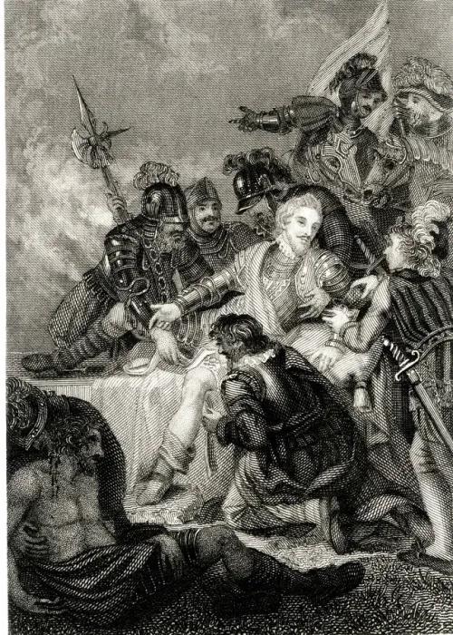 Framed Print : The Death of Sir William Sidney at Penshurst, 1554 Framed Print : The Death of Sir William Sidney at Penshurst, 1554