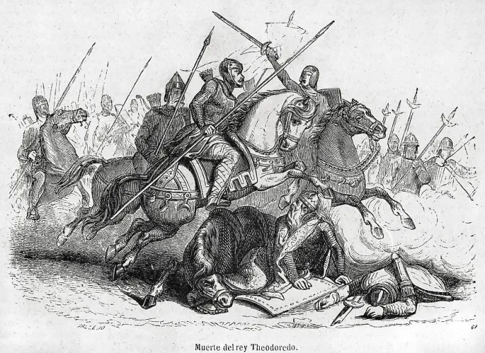 Framed Print : Death of Visigothic king Theodoric I during battle Framed Print : Death of Visigothic king Theodoric I during battle