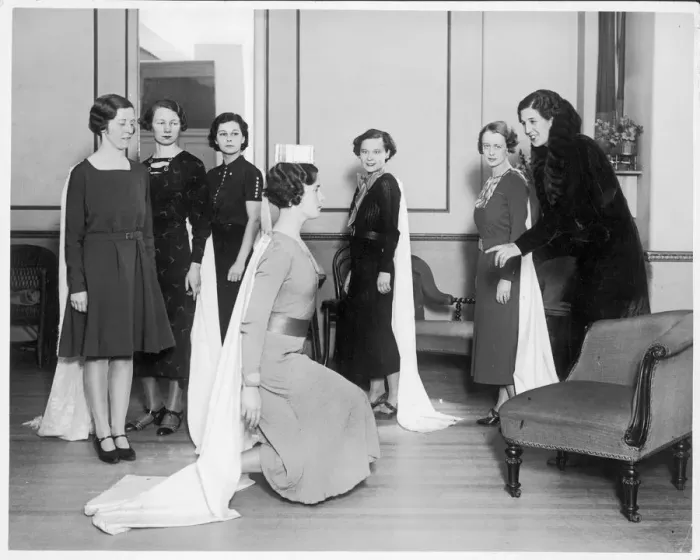 Framed Print : DEBS CURTSEYING 1934 Framed Print : DEBS CURTSEYING 1934