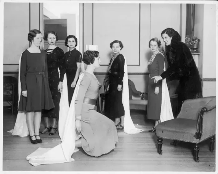 Framed Print : Debutante Learns Curtsey Framed Print : Debutante Learns Curtsey