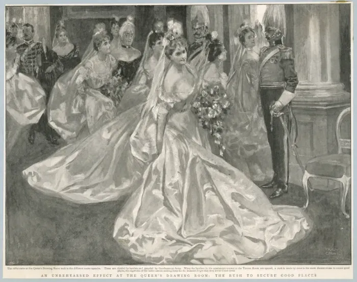 Framed Print : Debutantes at Palace Framed Print : Debutantes at Palace