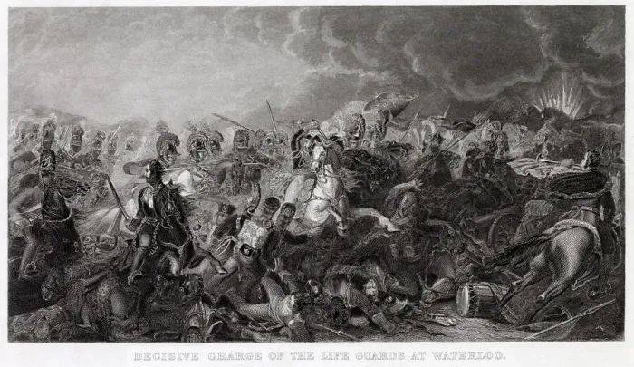 Framed Print : The decisive charge of the Life Guards. Date: 18 June 1815 Framed Print : The decisive charge of the Life Guards. Date: 18 June 1815