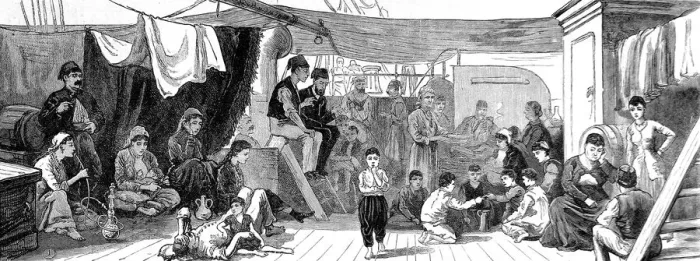 Framed Print : The Deck of the Refugee Ship North Britain, 1882 Framed Print : The Deck of the Refugee Ship North Britain, 1882