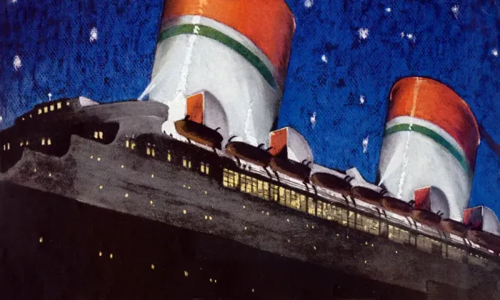 Framed Print : Deck and Smokestacks Framed Print : Deck and Smokestacks