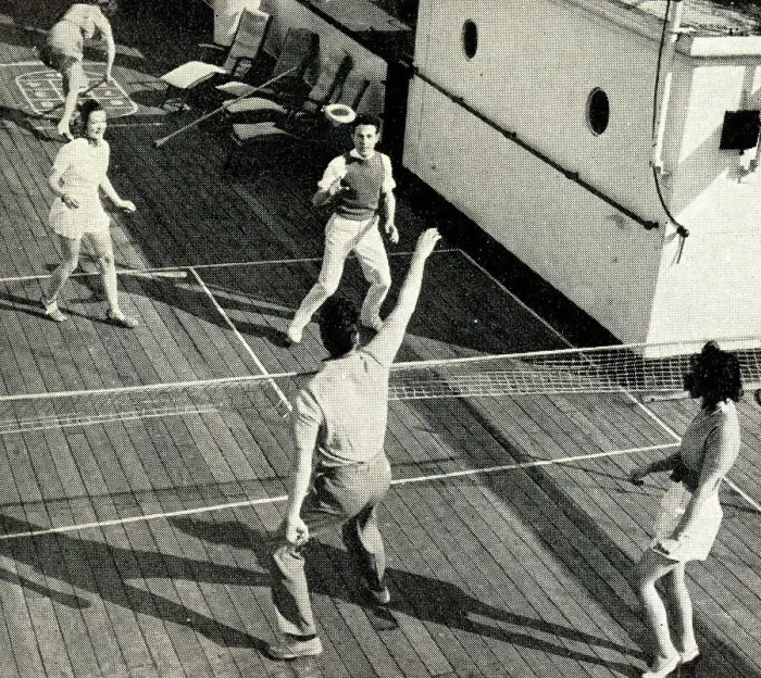 Framed Print : Deck Sports, Cunard White Star, First Class Framed Print : Deck Sports, Cunard White Star, First Class