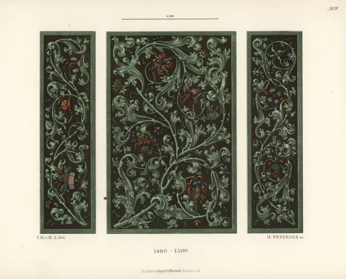 Framed Print : Decorated sides and back of house altar, German Framed Print : Decorated sides and back of house altar, German