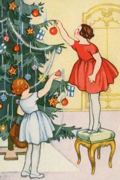 Framed Print : Decorating the Christmas tree Framed Print : Decorating the Christmas tree