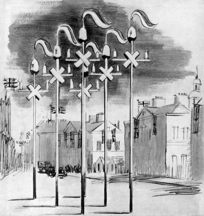 Framed Print : Decorations on the Coronation route, 1953 Framed Print : Decorations on the Coronation route, 1953