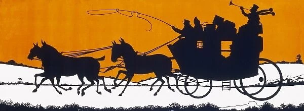 Decorative Christmas frieze - coach and horses