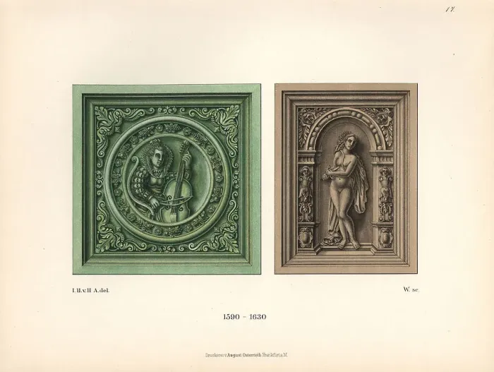 Framed Print : Decorative Dutch oven tiles, 17th century Framed Print : Decorative Dutch oven tiles, 17th century