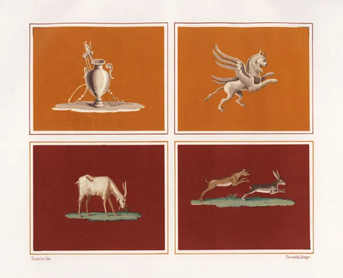 Framed Print : Decorative figures from the House of Epigrams Framed Print : Decorative figures from the House of Epigrams