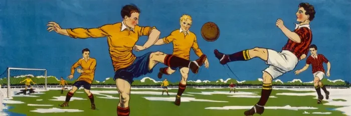 Framed Print : Decorative frieze - football in the snow Framed Print : Decorative frieze - football in the snow