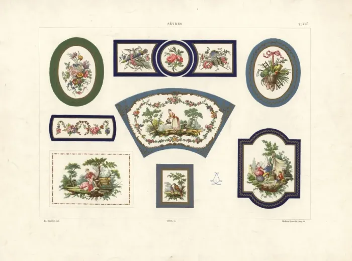 Framed Print : Decorative furniture plaques by Sevres Framed Print : Decorative furniture plaques by Sevres