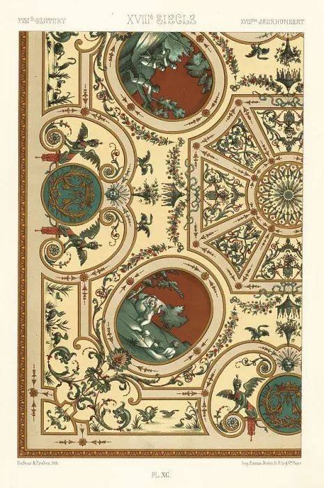 Framed Print : Decorative painting, 18th century Framed Print : Decorative painting, 18th century