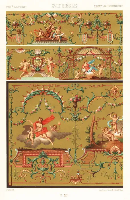 Framed Print : Decorative painting, 18th century Framed Print : Decorative painting, 18th century