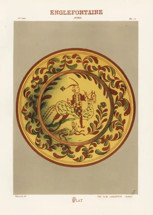 Framed Print : Decorative plate from Englefontaine, France Framed Print : Decorative plate from Englefontaine, France