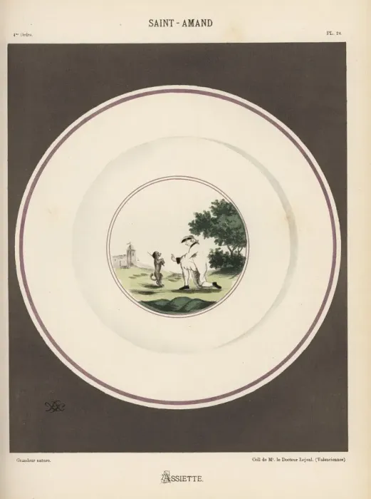 Framed Print : Decorative plate from Saint-Amand, Normandy, France Framed Print : Decorative plate from Saint-Amand, Normandy, France