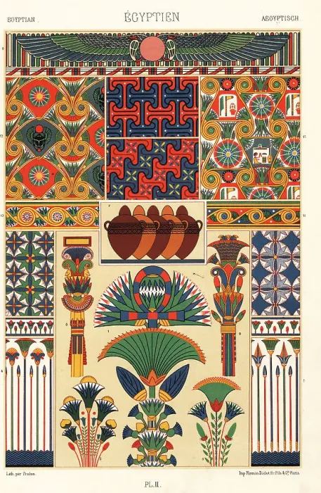 Framed Print : Decorative wall paintings from ancient Egypt Framed Print : Decorative wall paintings from ancient Egypt