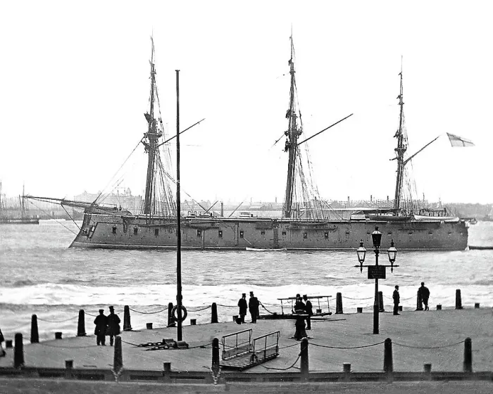 Framed Print : Defence Class Ironclad Warship on the River Mersey Framed Print : Defence Class Ironclad Warship on the River Mersey