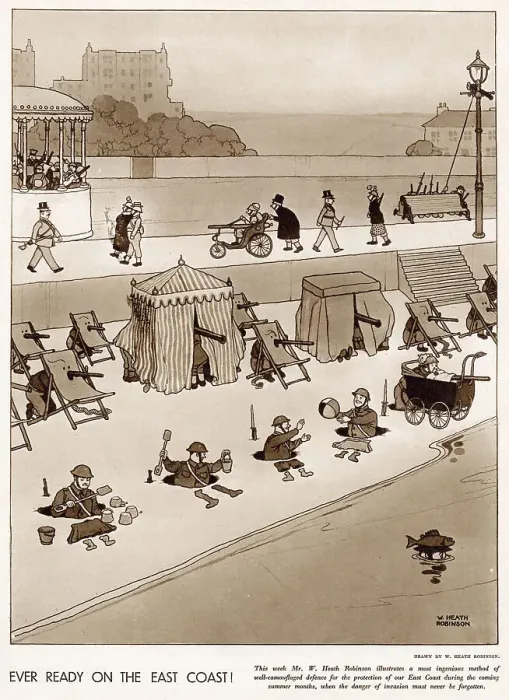Framed Print : Defence during the summer months from the beach, home guards hiding with their gun ready. Date: 1941 Framed Print : Defence during the summer months from the beach, home guards hiding with their gun ready. Date: 1941