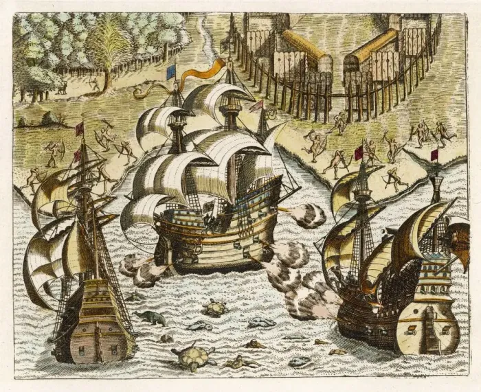 Framed Print : Defensive Galleons 1550 Framed Print : Defensive Galleons 1550