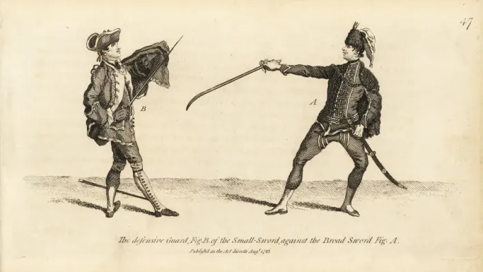 Framed Print : Defensive guard of the small sword (B) against Framed Print : Defensive guard of the small sword (B) against