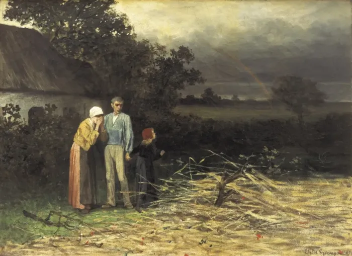 Framed Print : DEGROUX, Charles (1825-1870). The Lost Harvest Framed Print : DEGROUX, Charles (1825-1870). The Lost Harvest