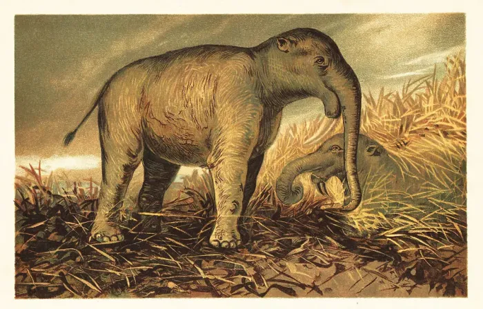 Framed Print : Deinotherium giganteum, large prehistoric relative of modern-day Framed Print : Deinotherium giganteum, large prehistoric relative of modern-day