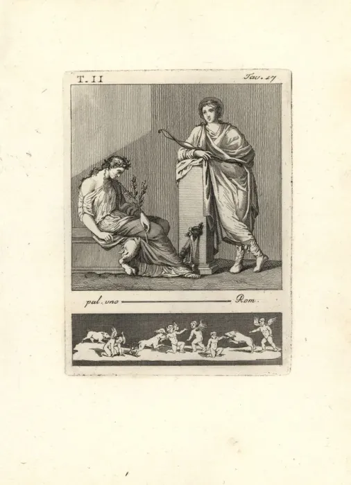 Framed Print : A deity (Apollo?) with halo and bow leans against a pillar Framed Print : A deity (Apollo?) with halo and bow leans against a pillar